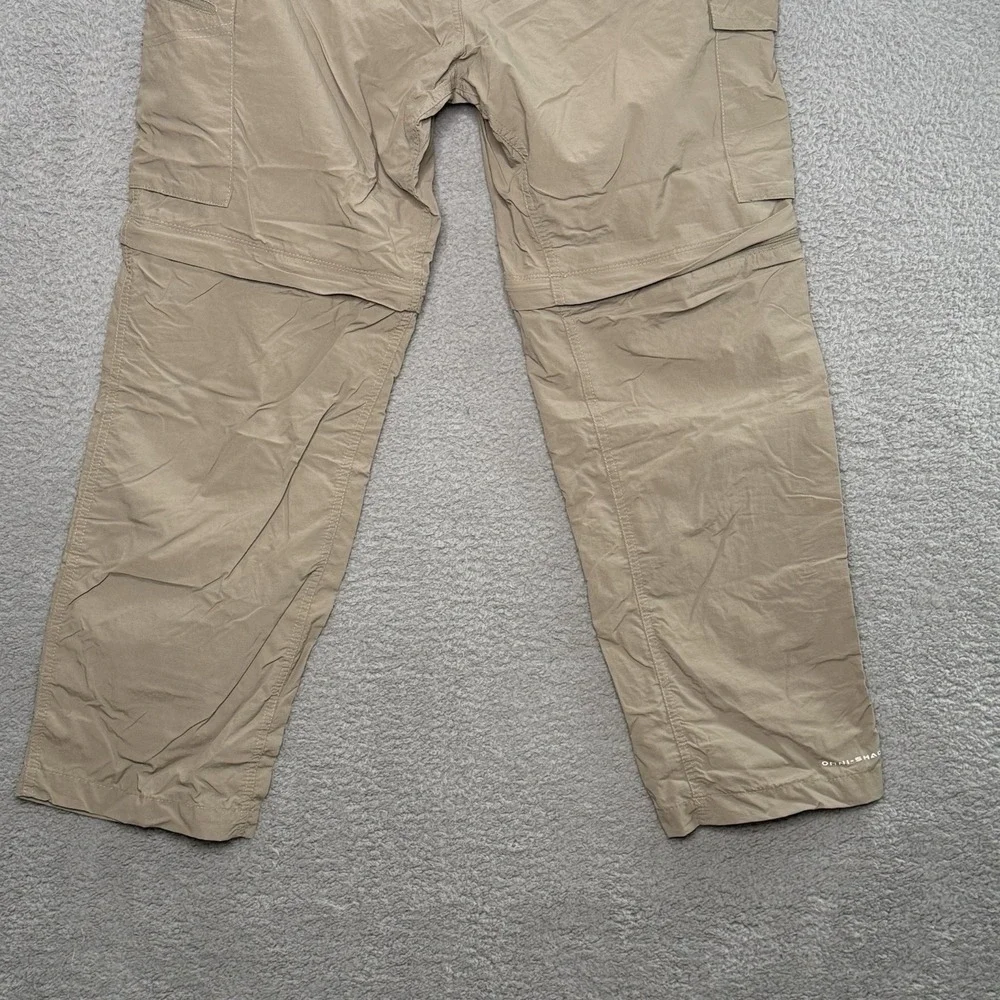 Columbia Mens Silver Ridge Convertible Pants Shorts 36x30 Beige Omni-Shade Cargo